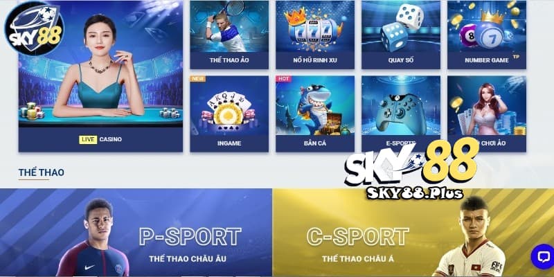 Chức năng chính của app Sky88